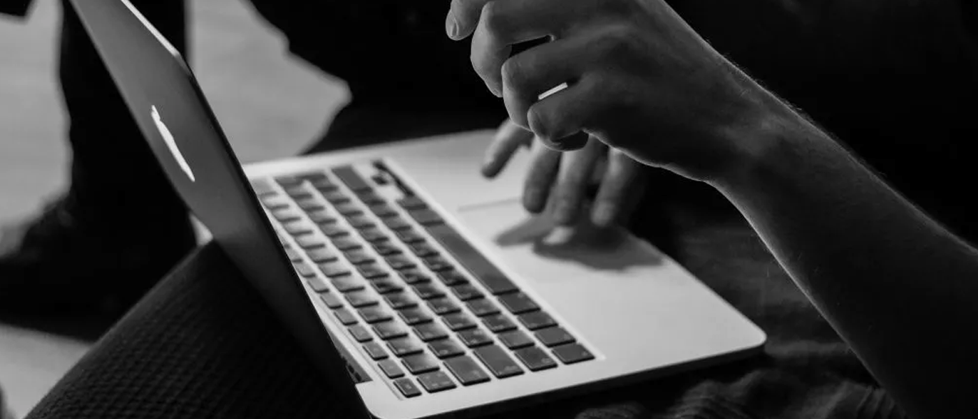 person using macbook