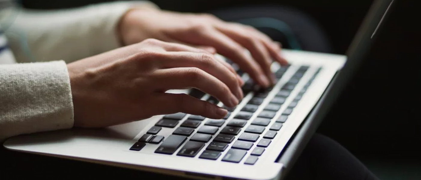 person using macbook