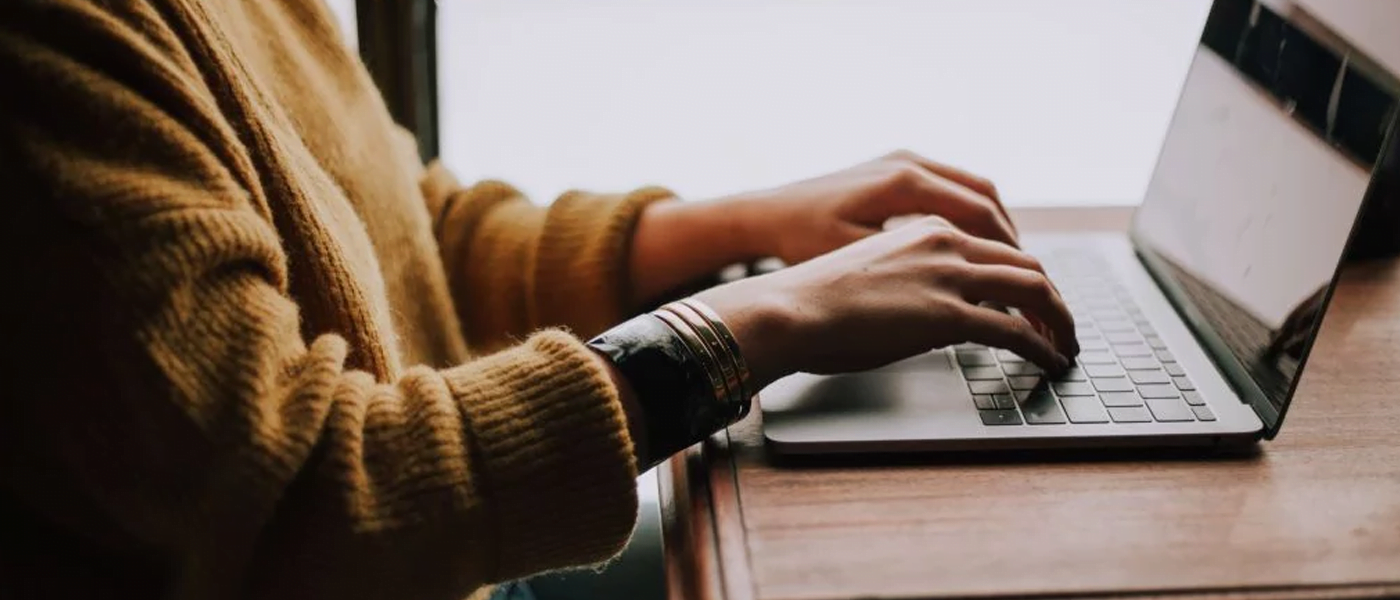 person using macbook