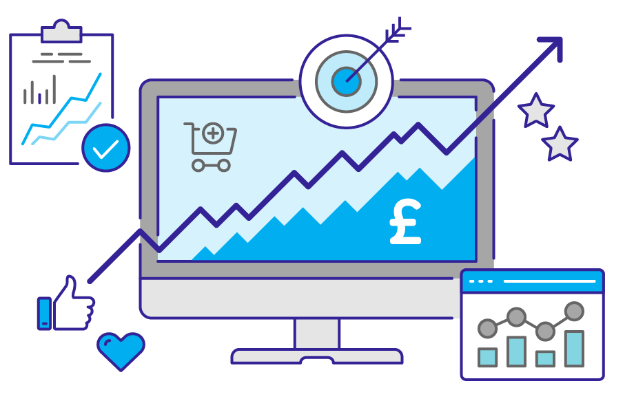 Business Digital Marketing growth illustration