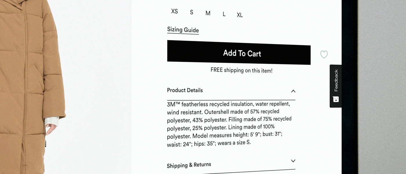 ecommerce site on laptop