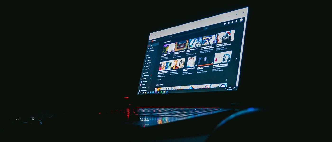 YouTube screen on laptop