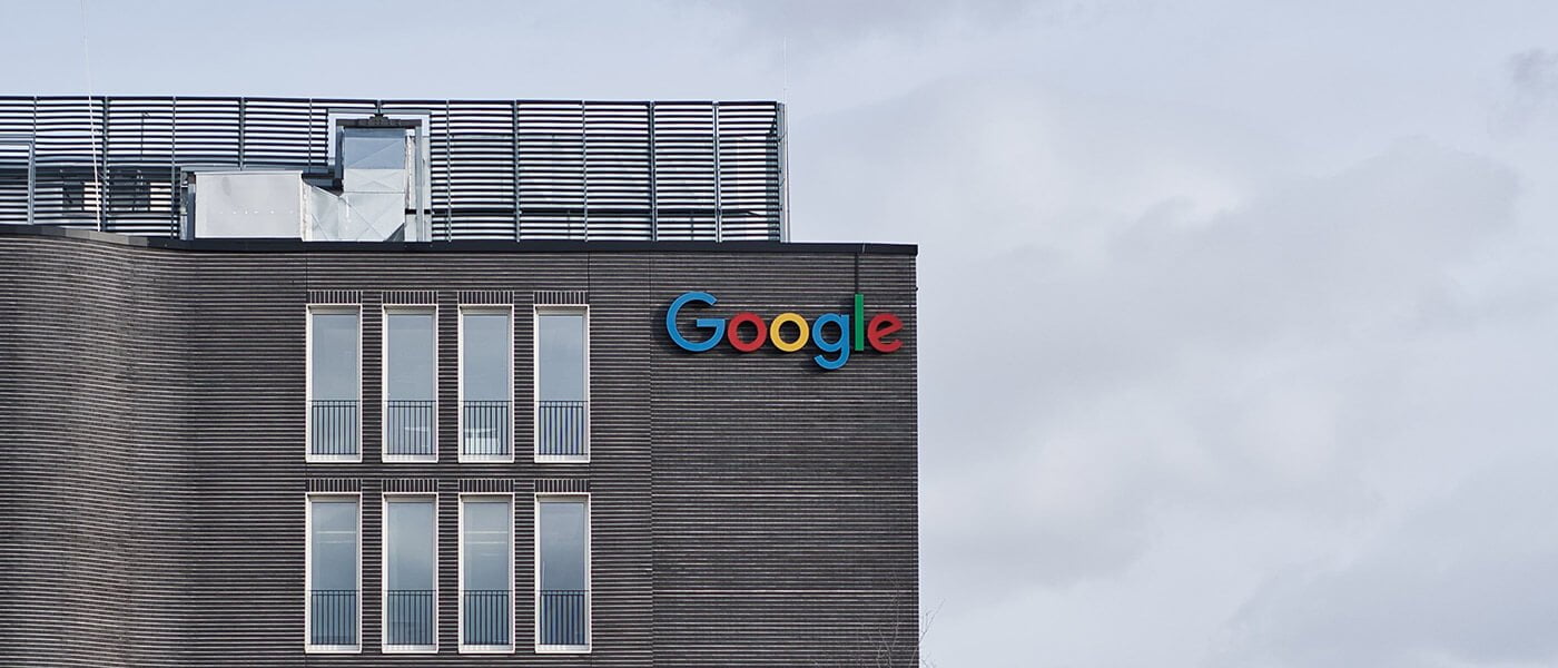 Google logo on building