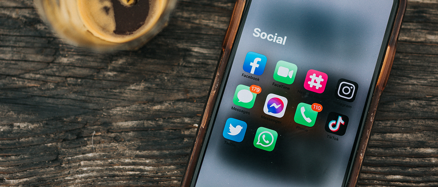 social media on iphone