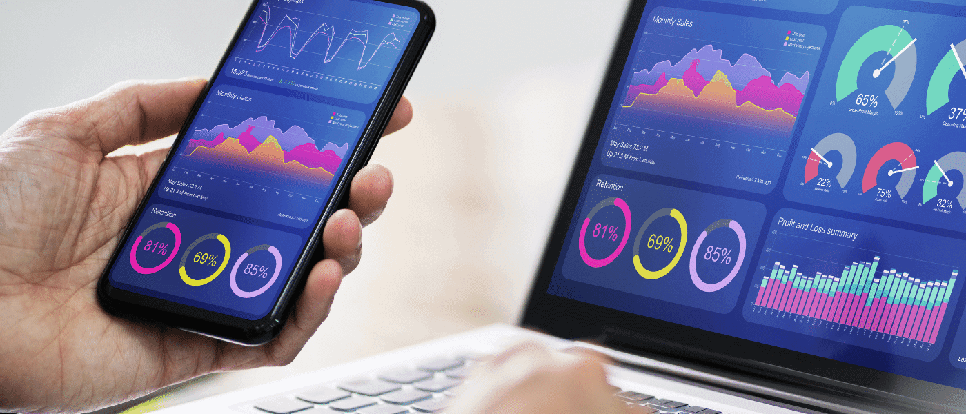 Digital Marketing KPI reporting on desktop and mobile
