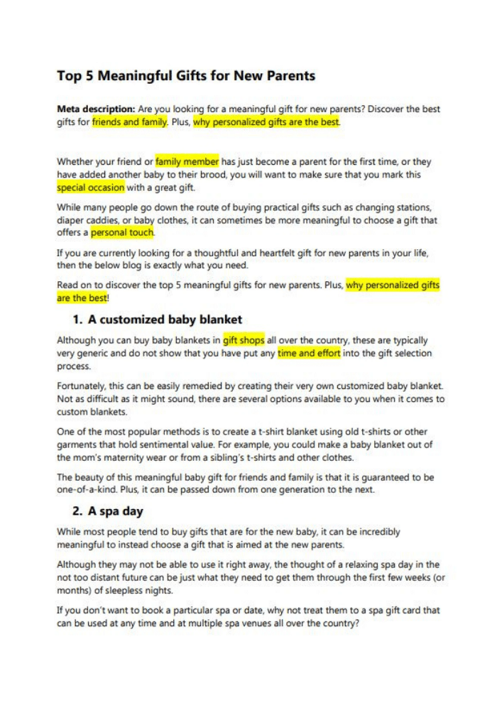 Content Writing Example - Lifestyle On-Site Article